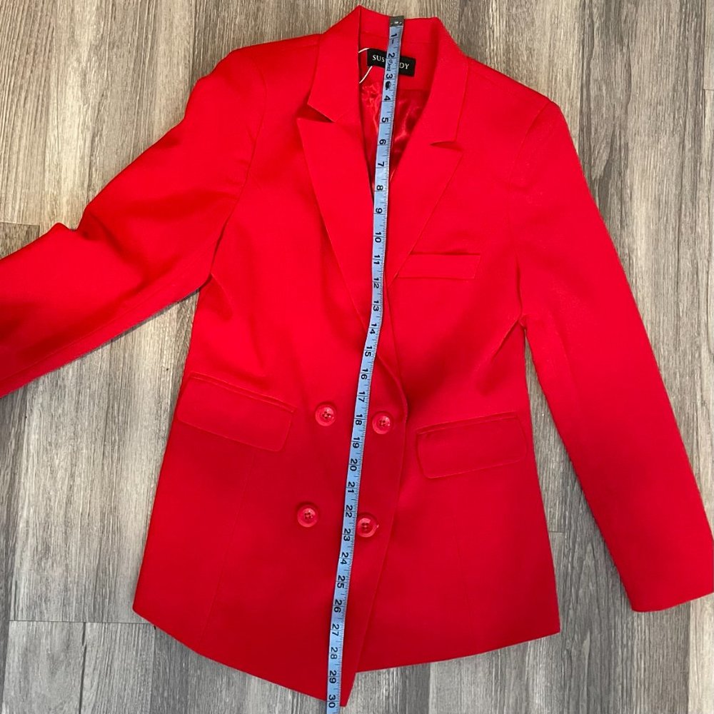 SOLD!  SUSIELADY Womens Red Business Suit Two Piece Set - Picture 10 of 15